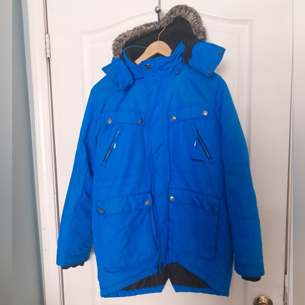 Oshkosh Electric Blue Parka with Faux Fur Trim